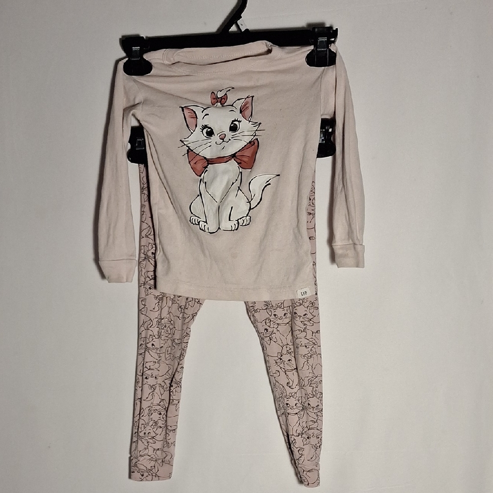 Disney Marie GAP Cream Cat Print Kids Pajama Set